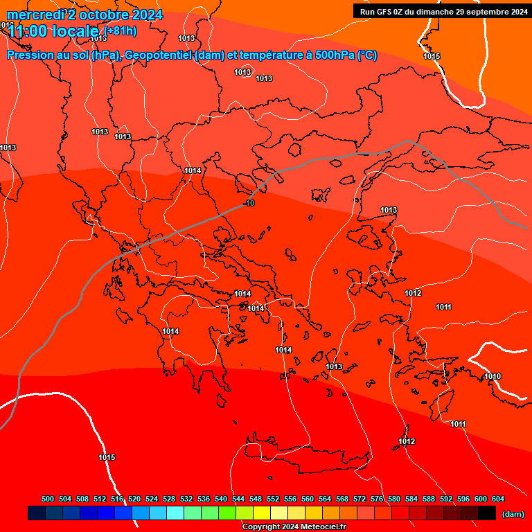 Modele GFS - Carte prvisions 