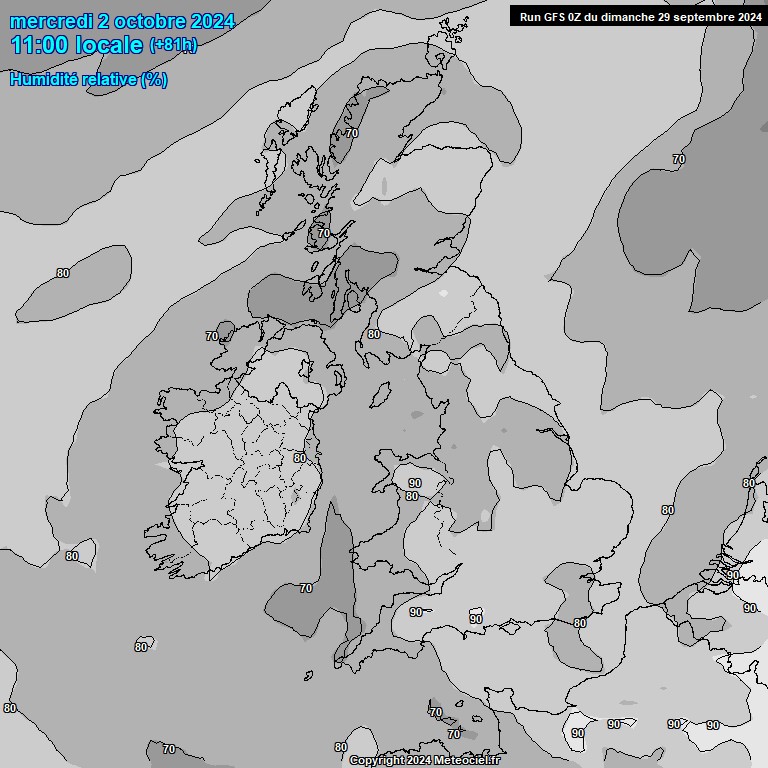 Modele GFS - Carte prvisions 