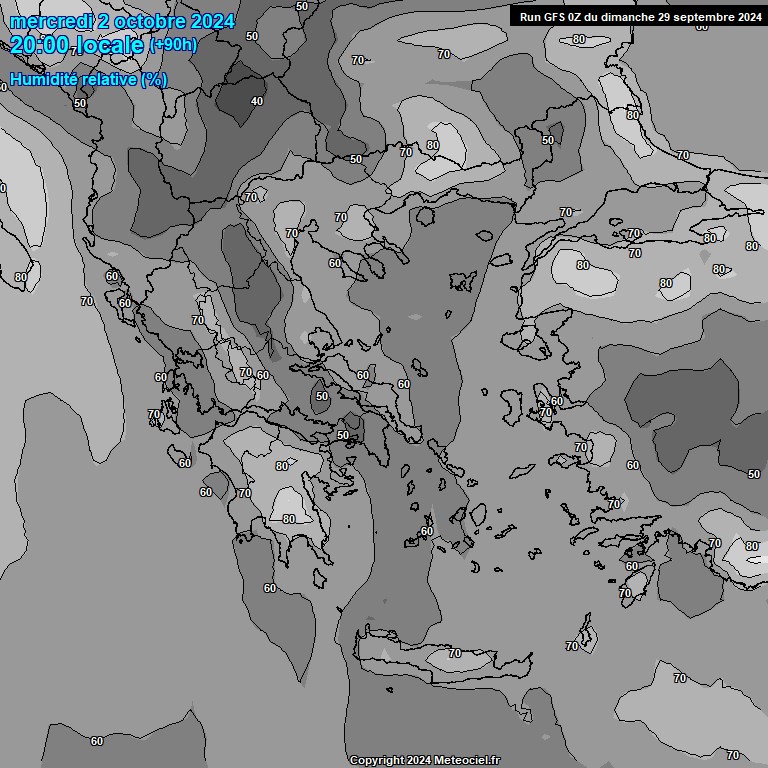 Modele GFS - Carte prvisions 