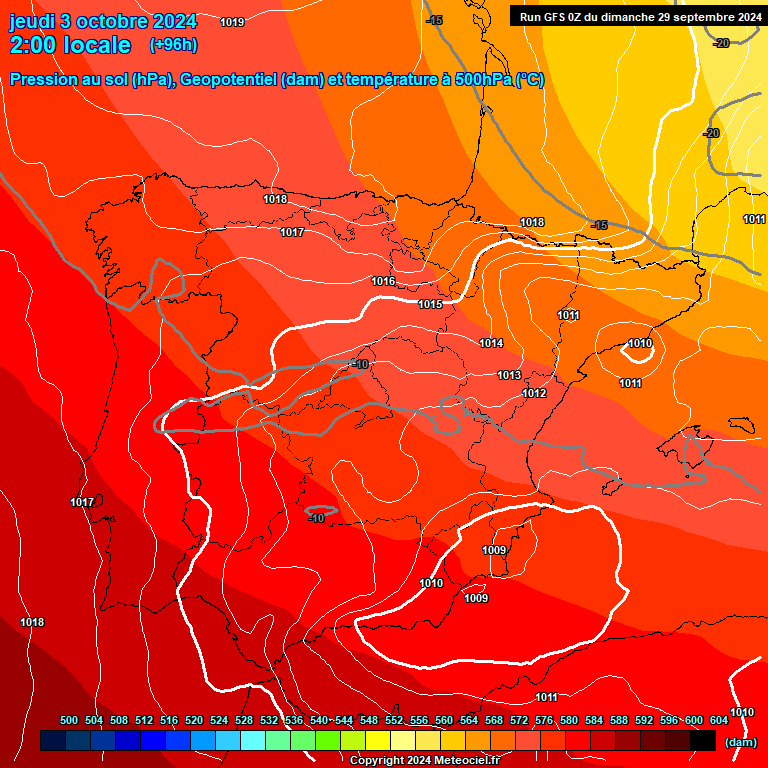 Modele GFS - Carte prvisions 