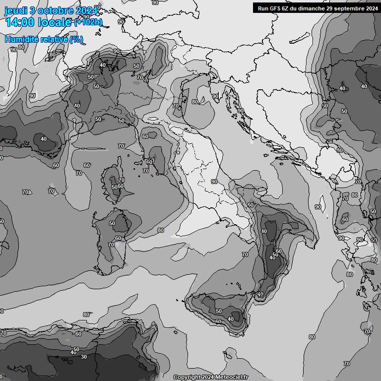 Modele GFS - Carte prvisions 