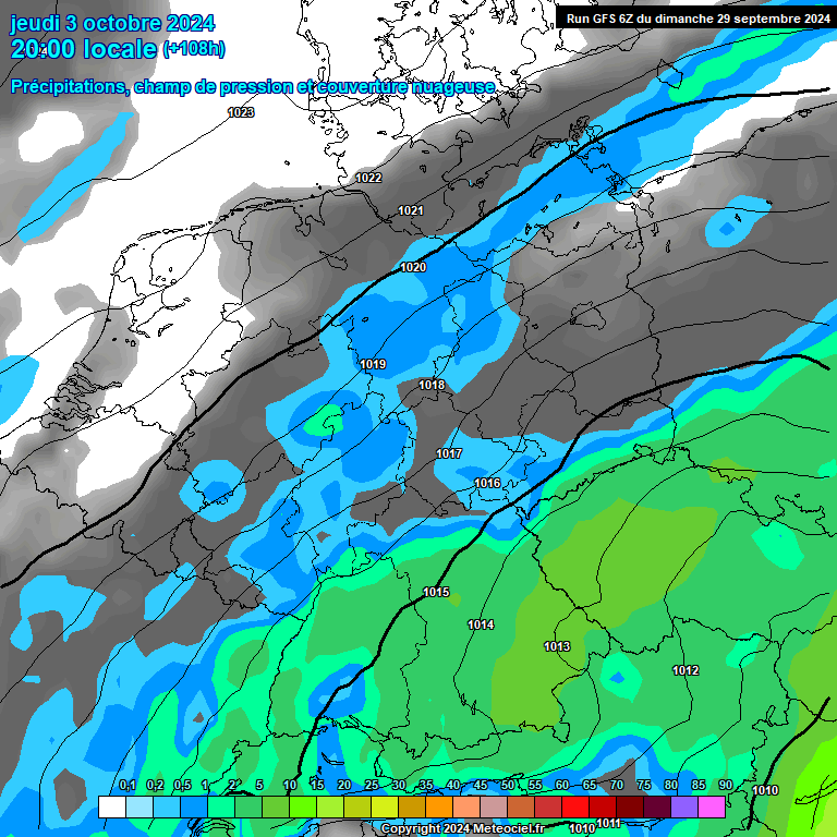 Modele GFS - Carte prvisions 