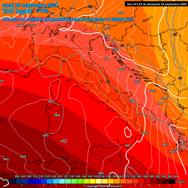 Modele GFS - Carte prvisions 