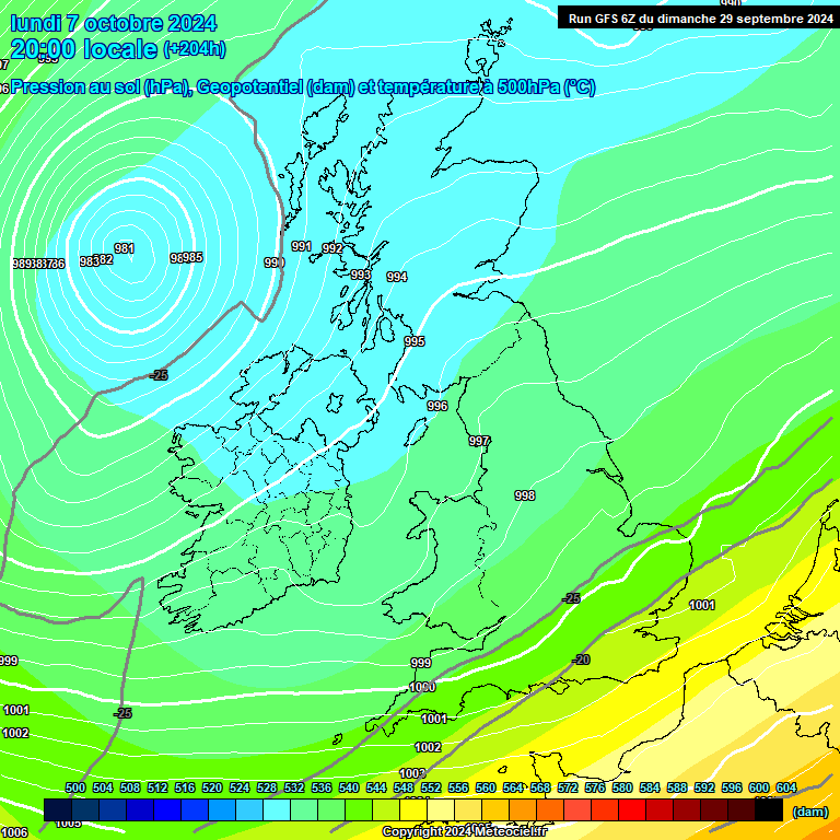 Modele GFS - Carte prvisions 