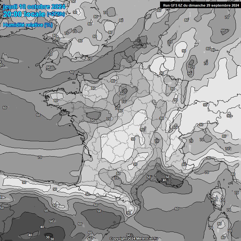 Modele GFS - Carte prvisions 