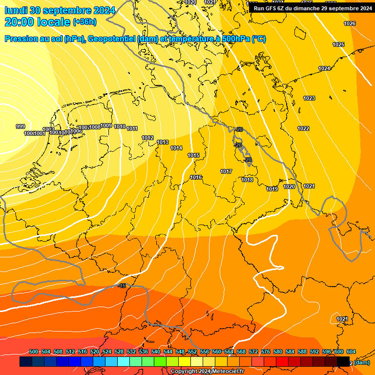 Modele GFS - Carte prvisions 