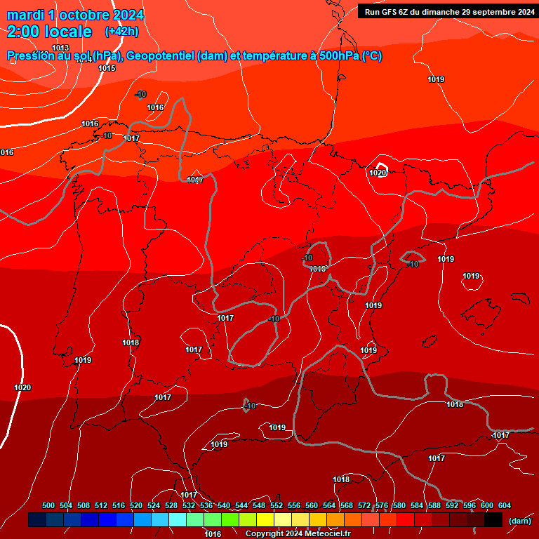 Modele GFS - Carte prvisions 