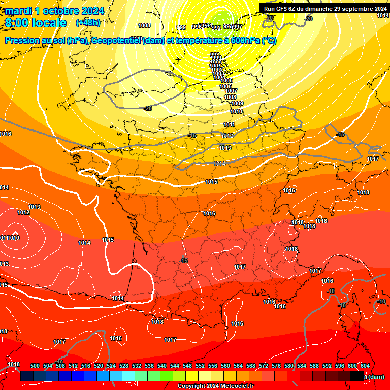 Modele GFS - Carte prvisions 