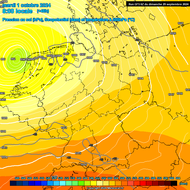 Modele GFS - Carte prvisions 