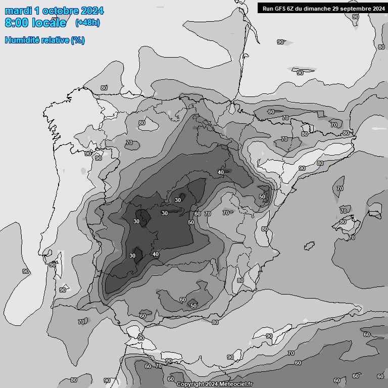 Modele GFS - Carte prvisions 