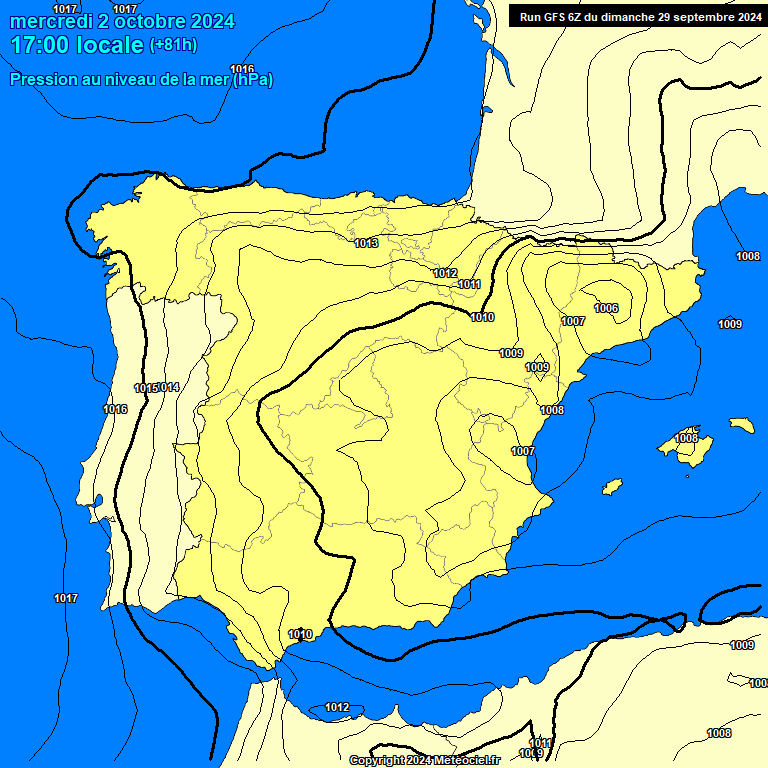 Modele GFS - Carte prvisions 