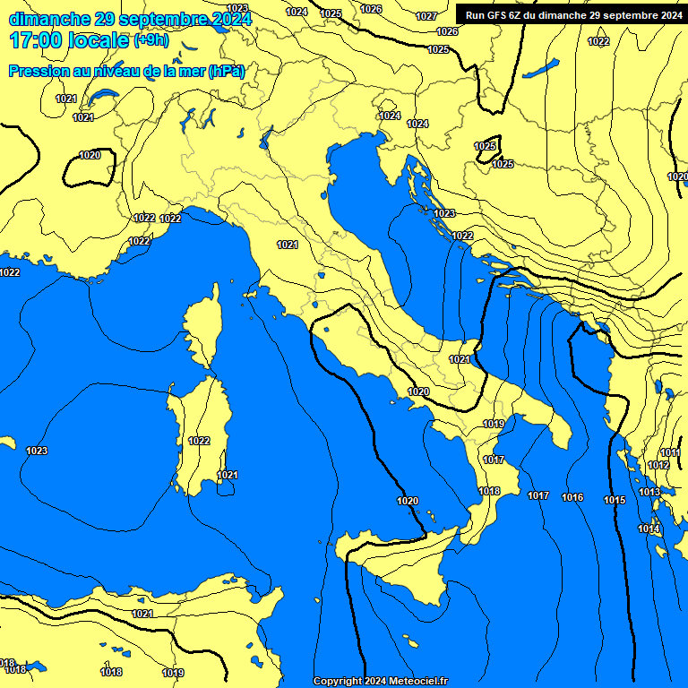 Modele GFS - Carte prvisions 