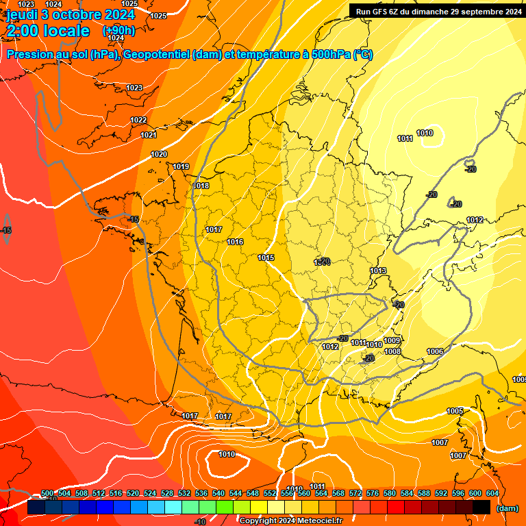 Modele GFS - Carte prvisions 