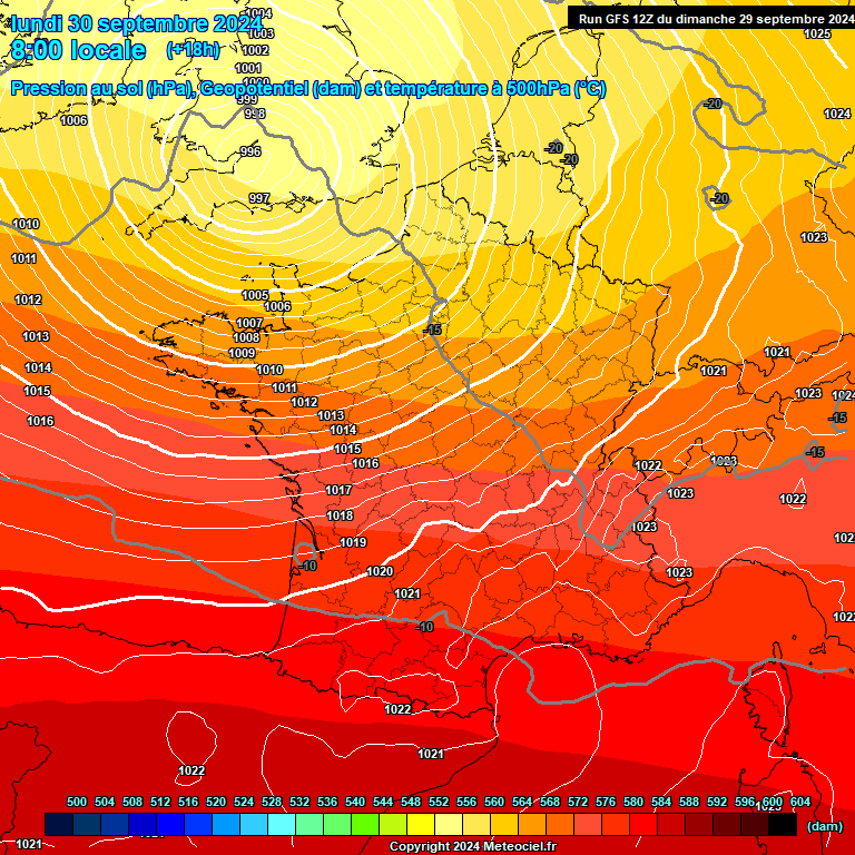 Modele GFS - Carte prvisions 