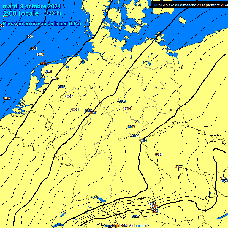 Modele GFS - Carte prvisions 