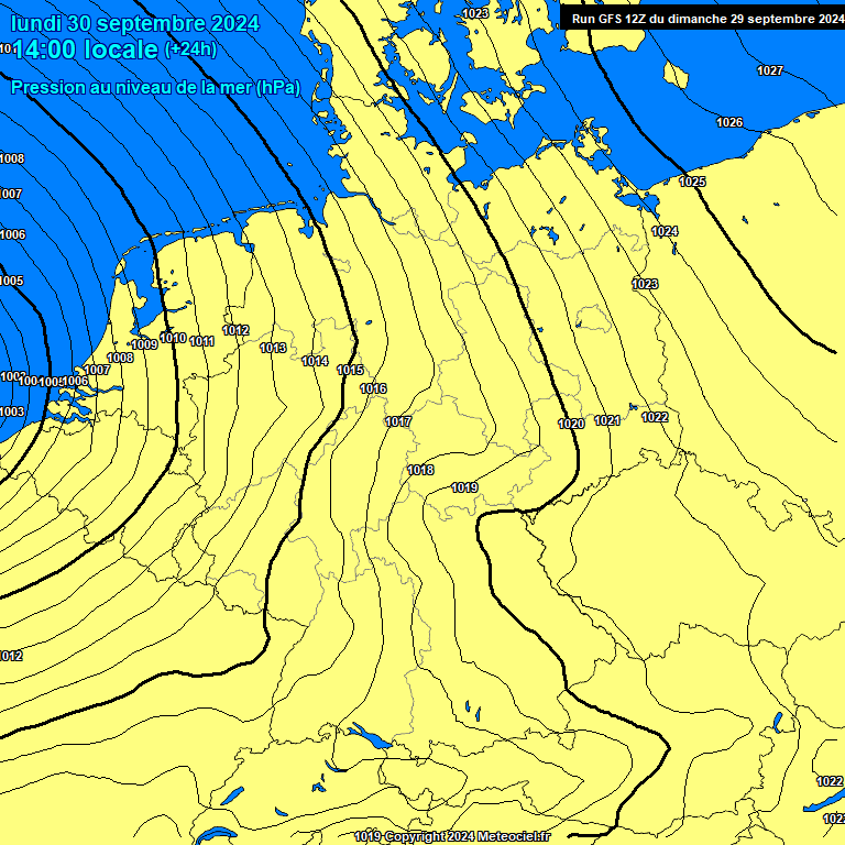 Modele GFS - Carte prvisions 