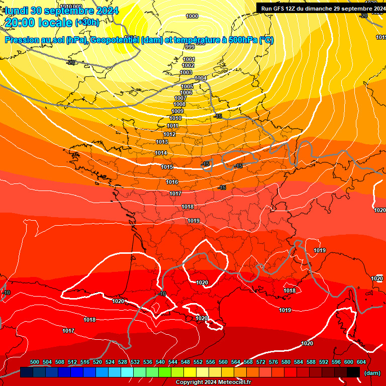 Modele GFS - Carte prvisions 