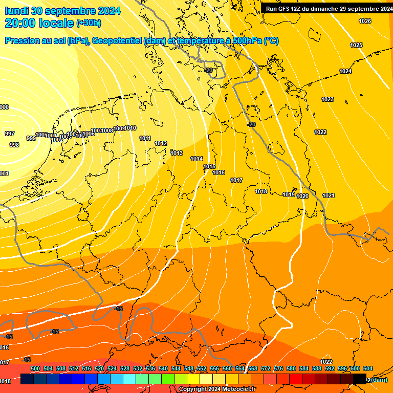 Modele GFS - Carte prvisions 