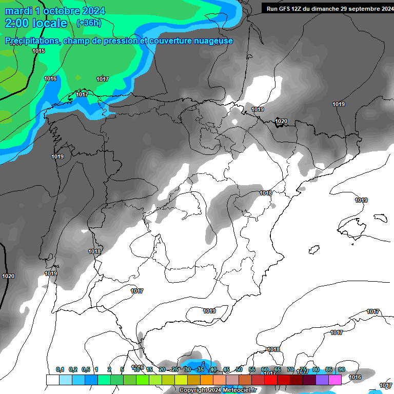 Modele GFS - Carte prvisions 