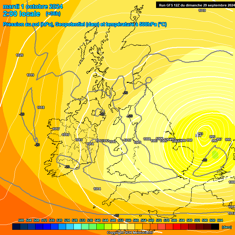 Modele GFS - Carte prvisions 