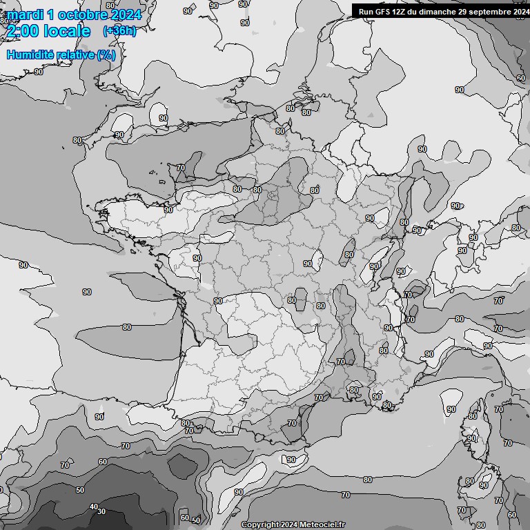 Modele GFS - Carte prvisions 