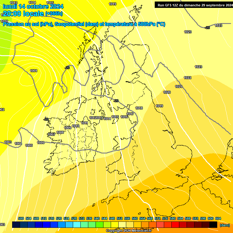 Modele GFS - Carte prvisions 