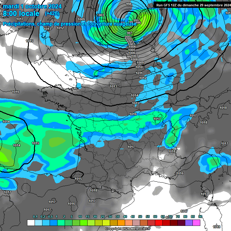 Modele GFS - Carte prvisions 