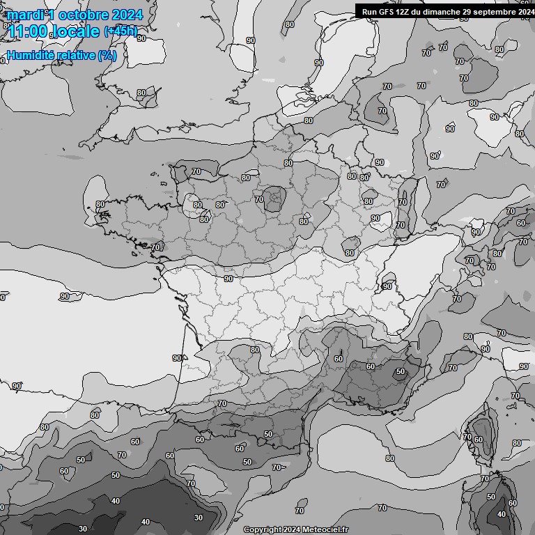 Modele GFS - Carte prvisions 