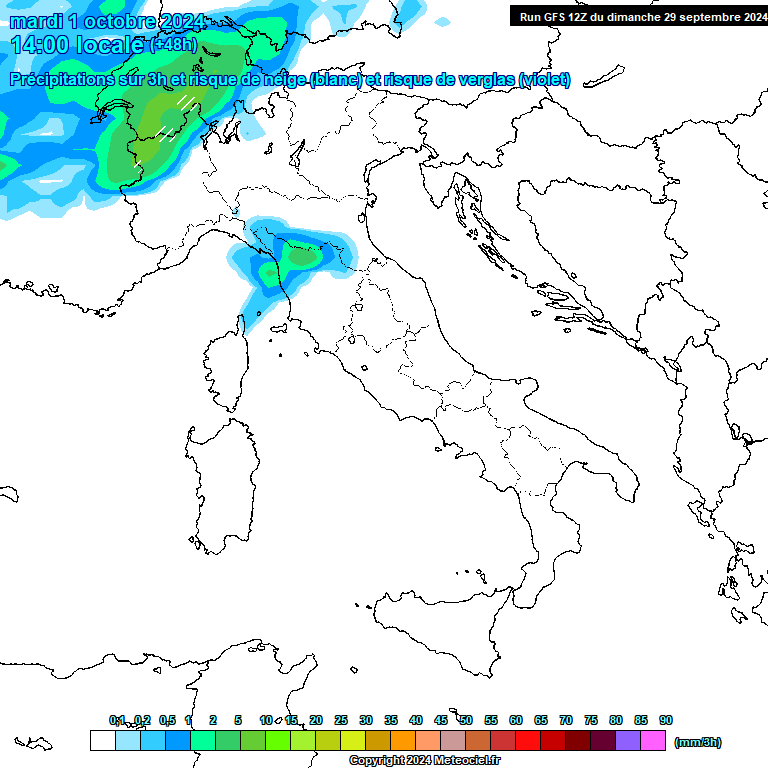 Modele GFS - Carte prvisions 