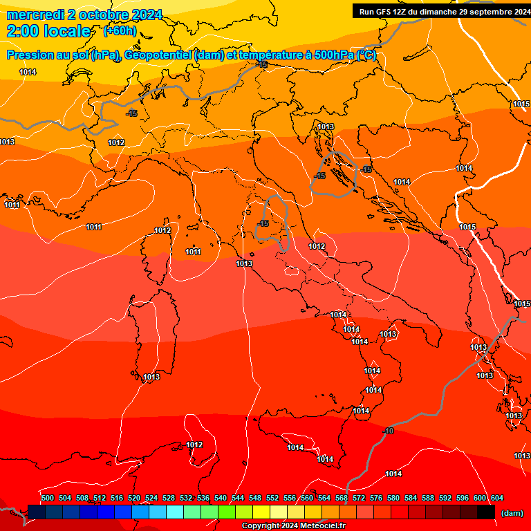 Modele GFS - Carte prvisions 