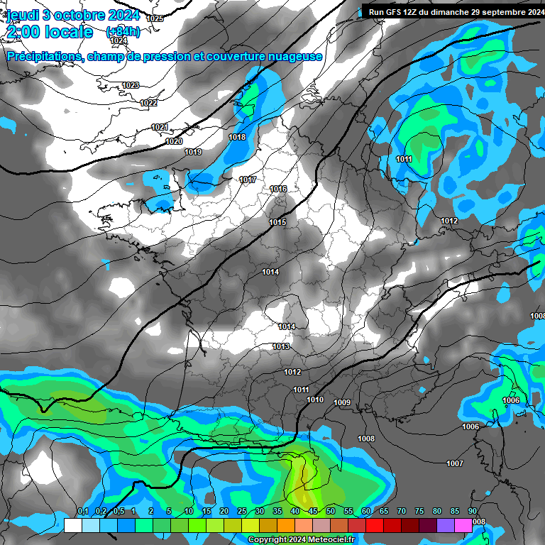 Modele GFS - Carte prvisions 