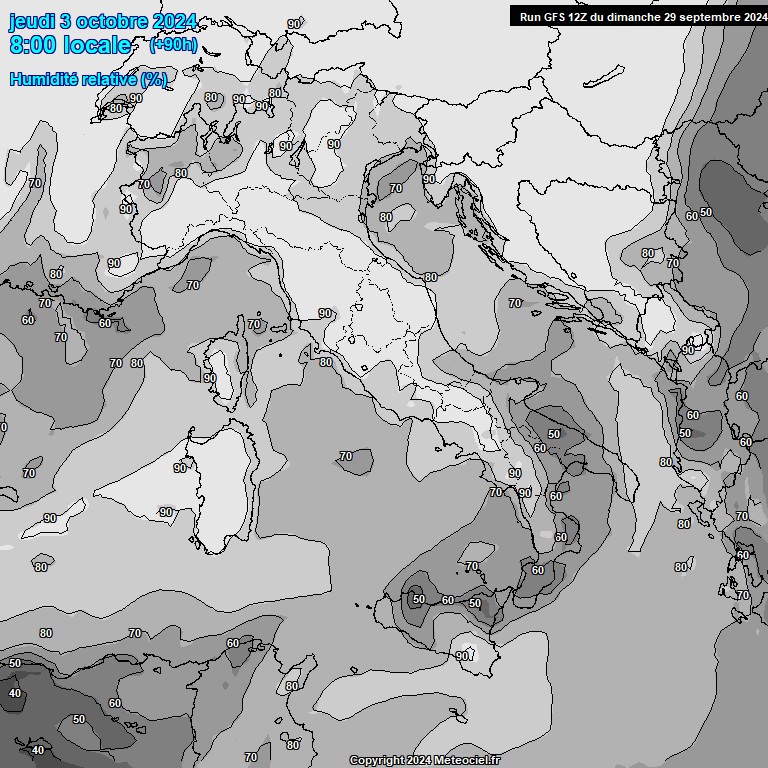 Modele GFS - Carte prvisions 