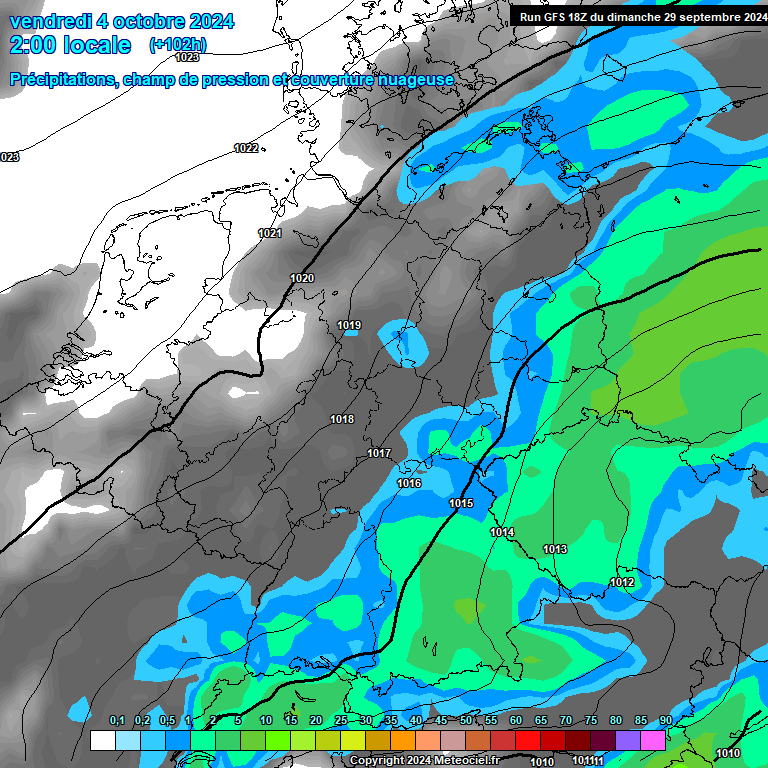 Modele GFS - Carte prvisions 