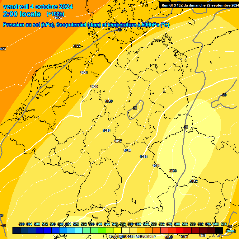 Modele GFS - Carte prvisions 