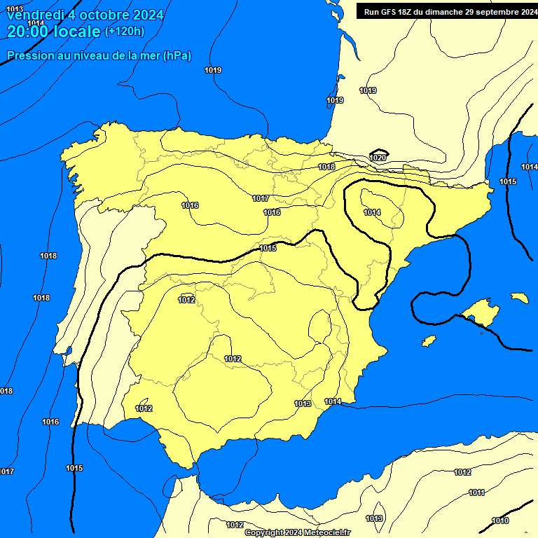 Modele GFS - Carte prvisions 