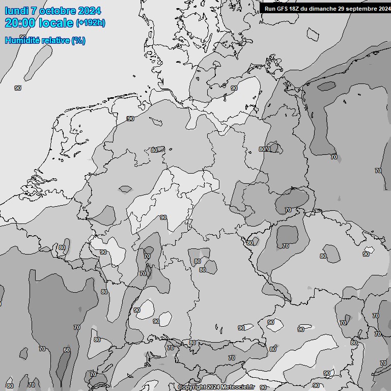 Modele GFS - Carte prvisions 