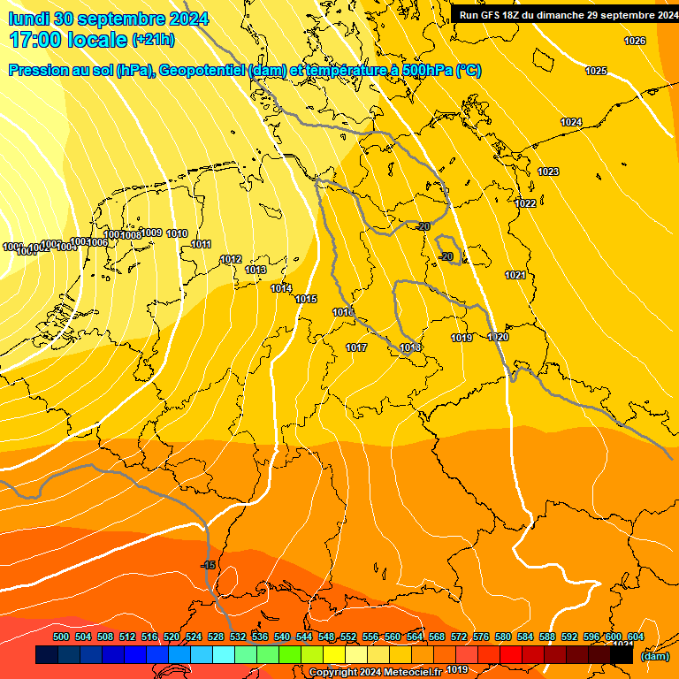 Modele GFS - Carte prvisions 