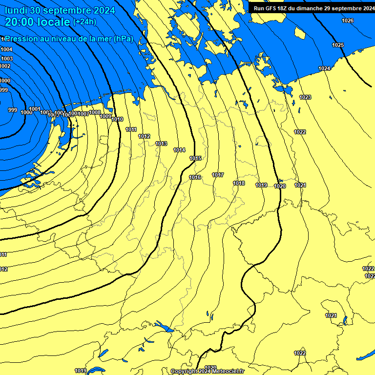 Modele GFS - Carte prvisions 