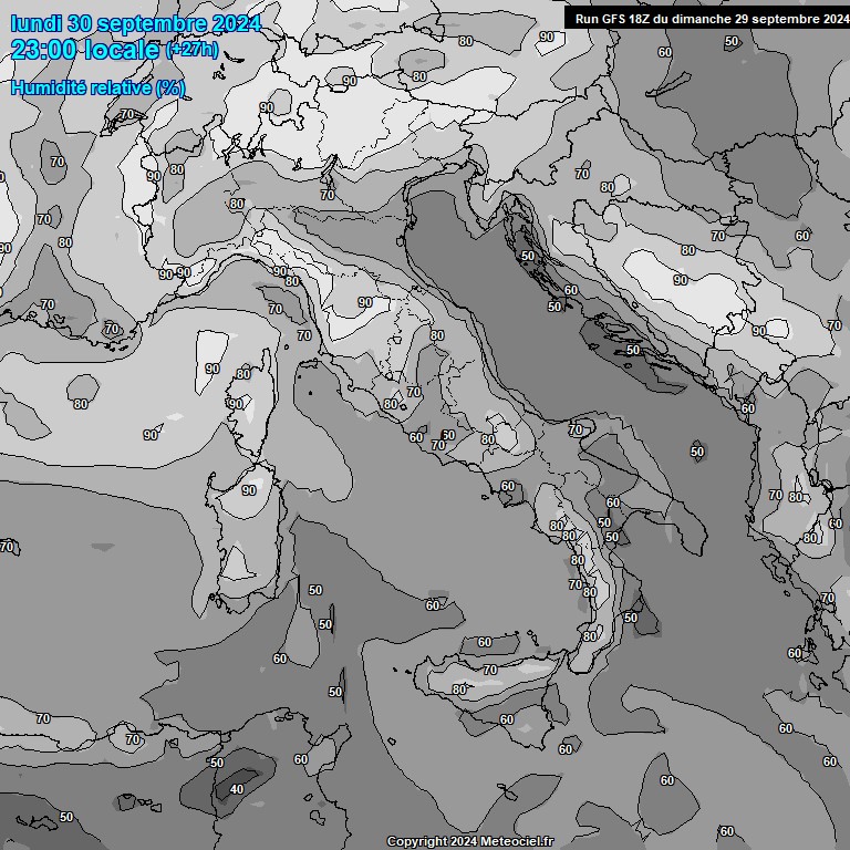 Modele GFS - Carte prvisions 