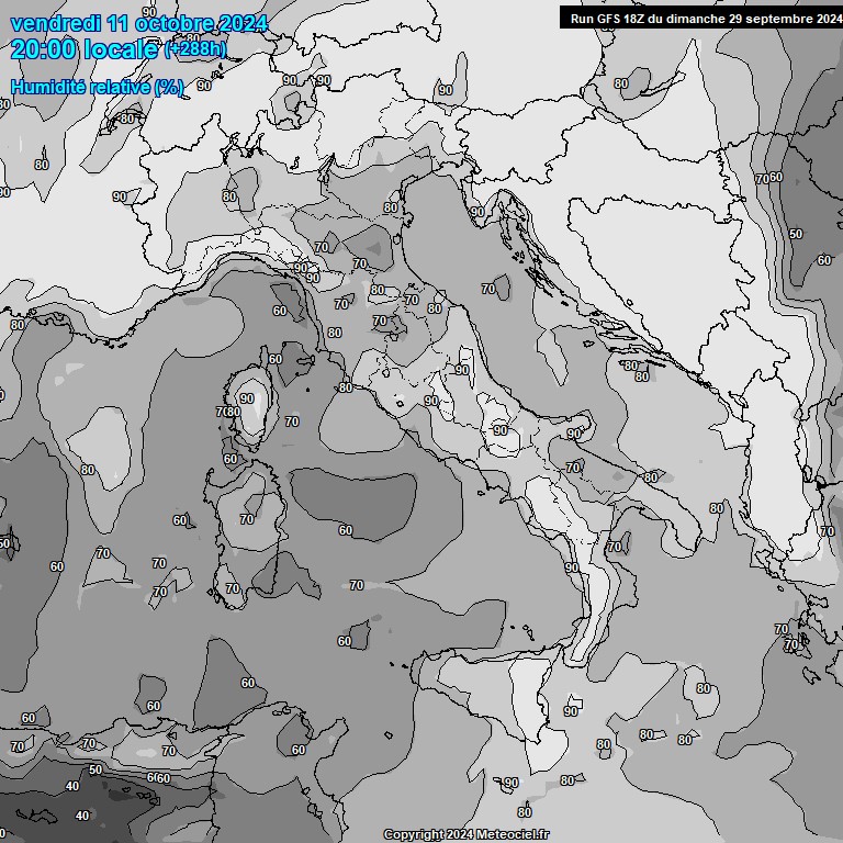 Modele GFS - Carte prvisions 