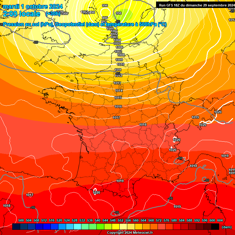 Modele GFS - Carte prvisions 