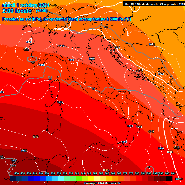 Modele GFS - Carte prvisions 