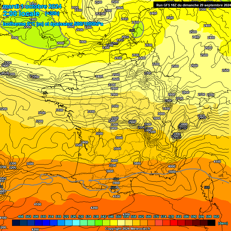 Modele GFS - Carte prvisions 