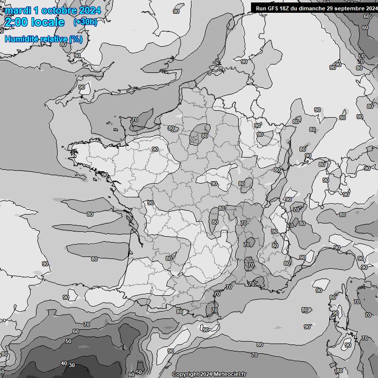 Modele GFS - Carte prvisions 