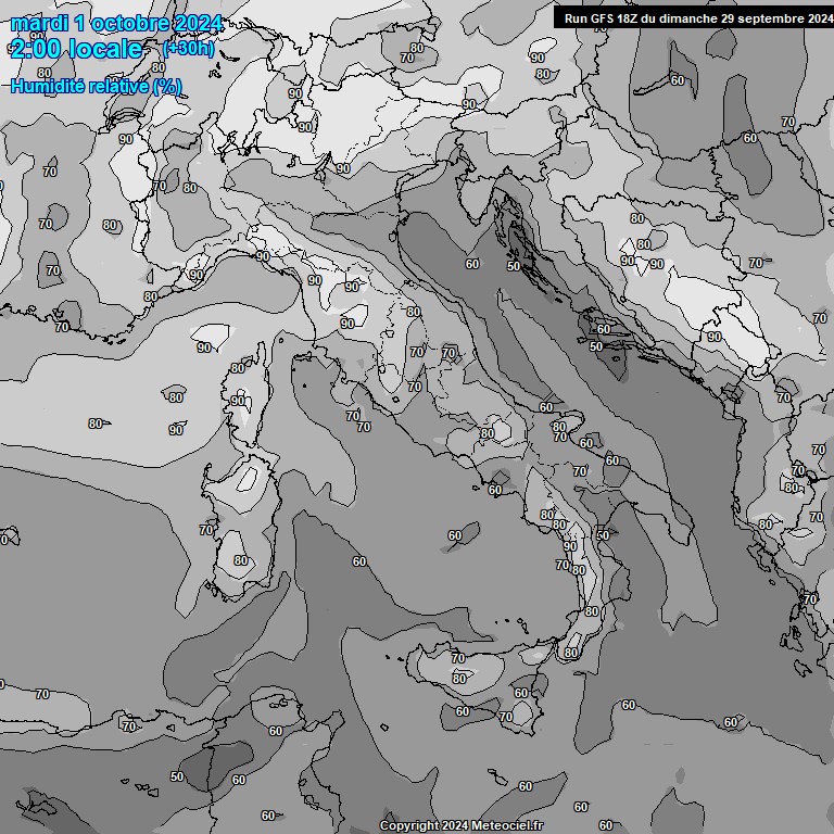 Modele GFS - Carte prvisions 