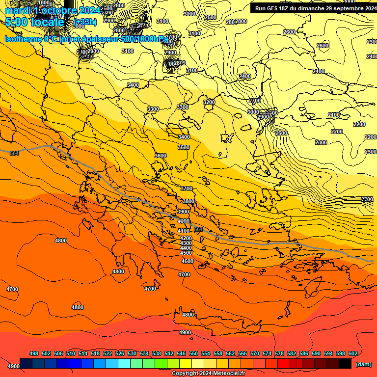 Modele GFS - Carte prvisions 