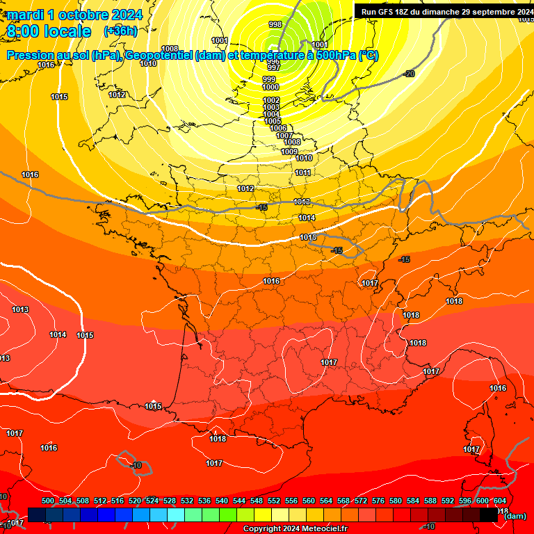 Modele GFS - Carte prvisions 