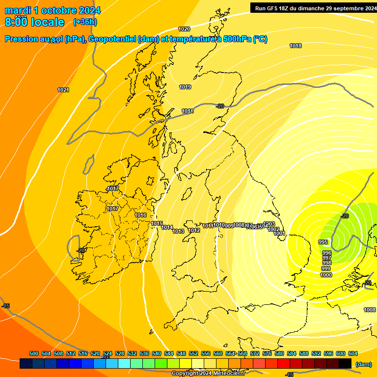 Modele GFS - Carte prvisions 