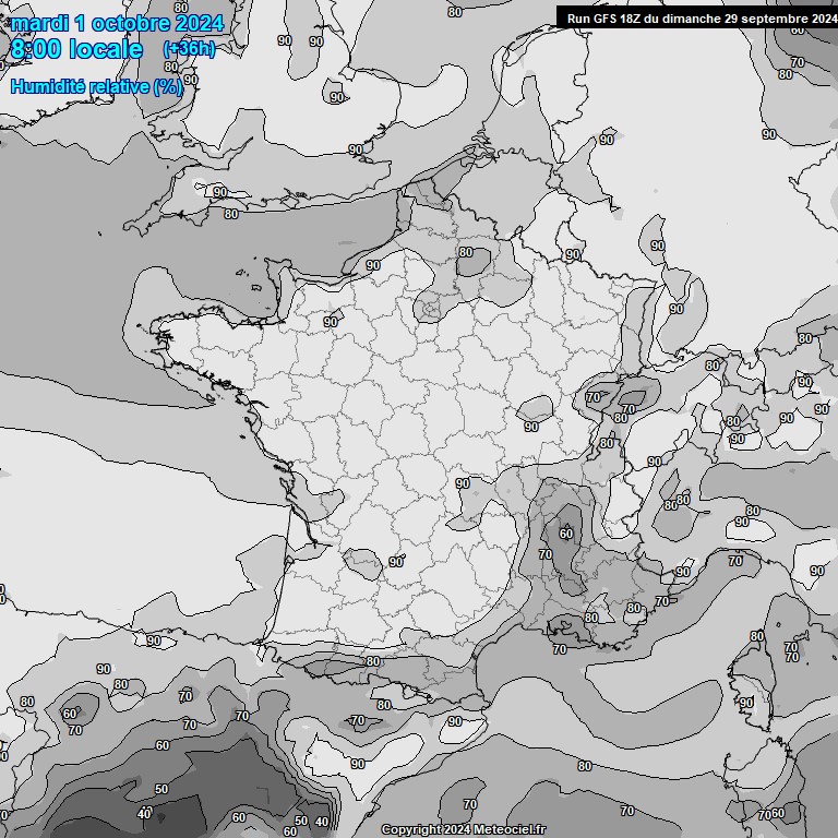 Modele GFS - Carte prvisions 