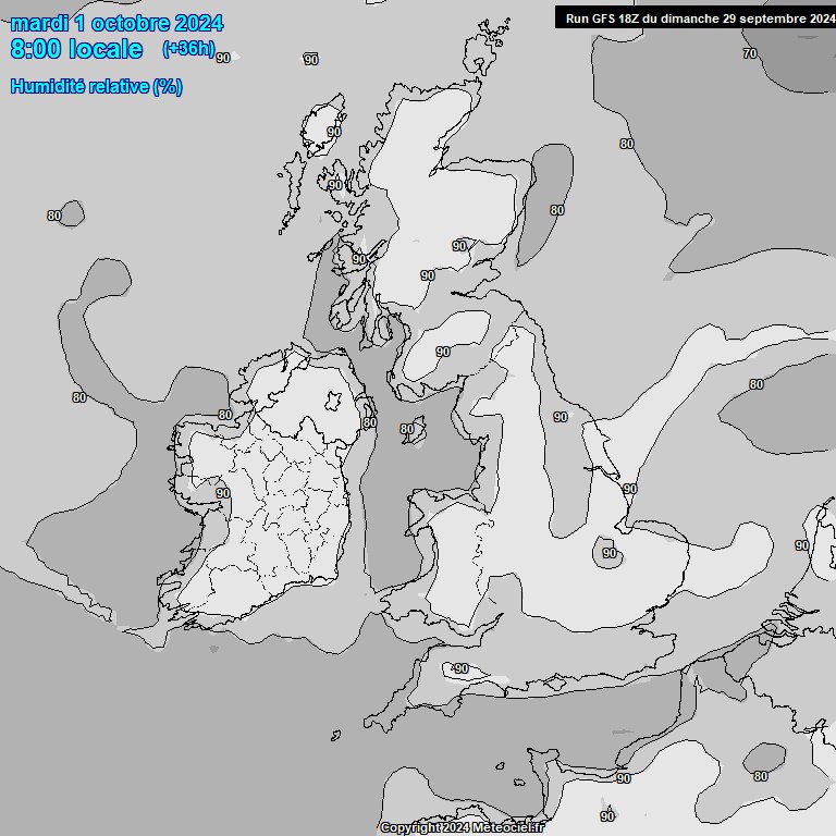 Modele GFS - Carte prvisions 